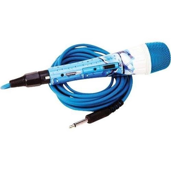 Fine Elite International Ltd FINE ELITE INTERNATIONAL LTD MIC002 Jammin Pro Ice Blue Handheld Microphone with Kara MIC002